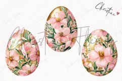 Pink Gold Floral Eggs | Easter PNG Product Image 3