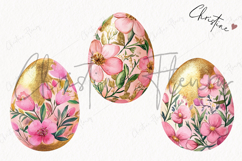 Pink Gold Floral Eggs | Easter PNG Product Image 3