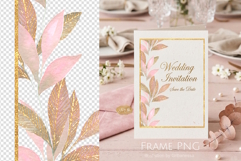 Pink &amp; Gold Geometric Frame PNG Product Image 1