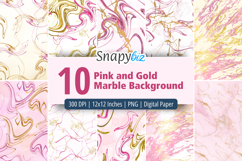 Pink and Gold Marble Seamless Background Digital Paper Product Image 1