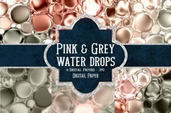 Metallic Rose &amp; Charcoal Water Droplet Textures Product Image 1