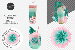 Pink And Mint Summer Clipart Product Image 1