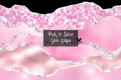 Pink and Silver Glam Edges Clipart Product Image 1