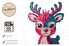 Whimsical Pink and Teal Deer Nursery Decor Product Image 1