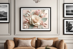 Pink and teal paper flowers Product Image 2