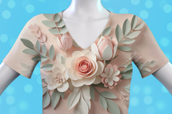 Pink and teal paper flowers Product Image 3