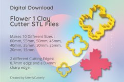 Flower 1 Clay Cutter - Floral Botanical STL Product Image 1