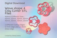 Wave Shape 4 Earring Clay Cutter - Cookie Cutter STL Files Product Image 1