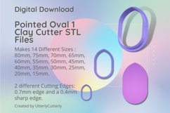 Pointed Oval 1 Earring Clay Cutter - Cookie Cutter STL Files Product Image 1