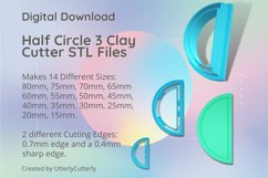Half Circle 3 Clay Cutter - Cookie Cutter STL File Product Image 1