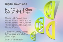 Half Circle 2 Clay Cutter - Cookie Cutter STL File Product Image 1