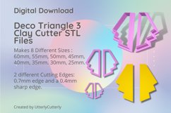 Art Deco Triangle 3 Clay Cutter - Cookie Cutter STL File Product Image 1