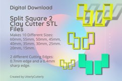 Split Square 2 Clay Cutter - Cookie Cutter STL File Product Image 1