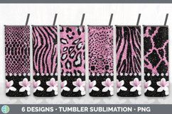 Bundle of six Pink Animal Print sublimation tumbler designs