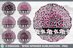 Bundle of six Pink Animal Print wind spinner sublimation designs.