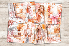 GlamArtZhanna, Pink Autumn Junk Journal Pages, Coquette Fall Junk Journal Paper, Pretty Autumn Digital Collage Sheet, Cute Autumn Scrapbook Kit,  Autumn Girl Junk Journal Kit, Autumn Girl Journal Card, Pumpkin Journaling Pages, Fall Ephemera Pages, Autumn