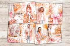GlamArtZhanna, Pink Autumn Junk Journal Paper, Pumpkin Junk Journal Pages, Pretty Autumn Collage Sheet, Cute Autumn Scrapbook Paper,  African American Autumn Girl Junk Journal Kit, Autumn Girl Journal Card, Pumpkin Journaling Pages, Fall Ephemera, Autumn 