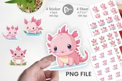 Pink Axolotl Valentine Sticker Product Image 1