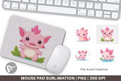 Mouse Pad Pink Axolotl Valentine Product Image 1