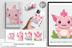 Digital Paper Pink Axolotl Valentine Product Image 1