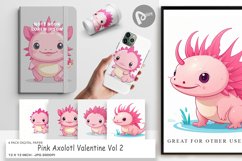 Digital Paper Pink Axolotl Valentine Product Image 1