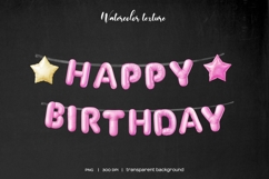 Watercolor pink balloon letters clipart Pink ABC balloons Product Image 5