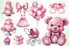 Pink Baby Shower Watercolor Sublimation Product Image 2