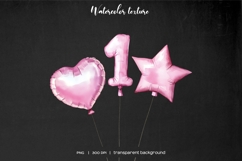 Watercolor balloon numbers clipart. Pink 0-9 balloon digits Product Image 4