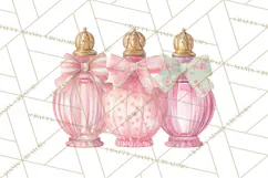 Rococo Christmas Clipart PNG, Pink and Gold Holiday Decor Product Image 5