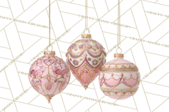 Rococo Christmas Clipart PNG, Pink and Gold Holiday Decor Product Image 3