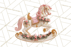 Rococo Christmas Clipart PNG, Pink and Gold Holiday Decor Product Image 2