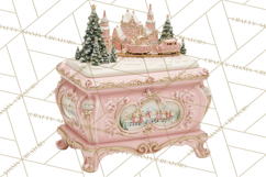 Rococo Christmas Clipart PNG, Pink and Gold Holiday Decor Product Image 4