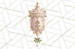 Rococo Christmas Clipart PNG, Pink and Gold Holiday Decor Product Image 5