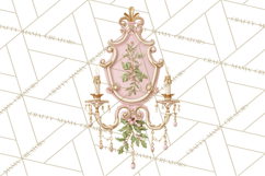 Rococo Christmas Clipart PNG, Pink and Gold Holiday Decor Product Image 2
