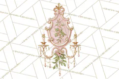 Rococo Christmas Clipart PNG, Pink and Gold Holiday Decor Product Image 2