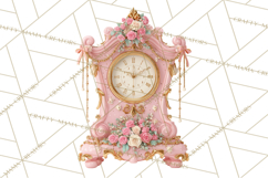 Rococo Christmas Clipart PNG, Pink and Gold Holiday Decor Product Image 5