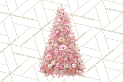 Rococo Christmas Clipart PNG, Pink and Gold Holiday Decor Product Image 2