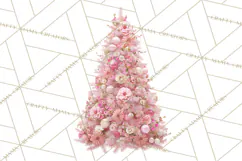 Rococo Christmas Clipart PNG, Pink and Gold Holiday Decor Product Image 2