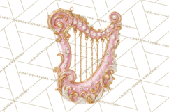 Rococo Christmas Clipart PNG, Pink and Gold Holiday Decor Product Image 3
