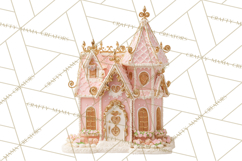 Rococo Christmas Clipart PNG, Pink and Gold Holiday Decor Product Image 2