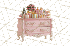 Rococo Christmas Clipart PNG, Pink and Gold Holiday Decor Product Image 3