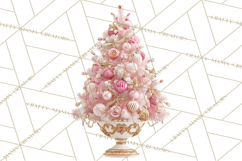 Rococo Christmas Clipart PNG, Pink and Gold Holiday Decor Product Image 4
