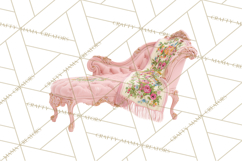 Rococo Christmas Clipart PNG, Pink and Gold Holiday Decor Product Image 5