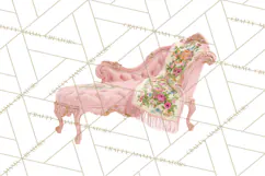 Rococo Christmas Clipart PNG, Pink and Gold Holiday Decor Product Image 5