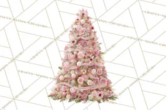 Rococo Christmas Clipart PNG, Pink and Gold Holiday Decor Product Image 2