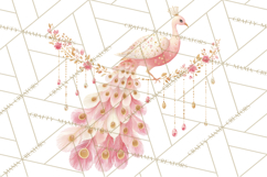 Rococo Christmas Clipart PNG, Pink and Gold Holiday Decor Product Image 3