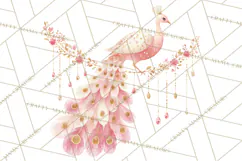 Rococo Christmas Clipart PNG, Pink and Gold Holiday Decor Product Image 3