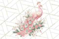 Rococo Christmas Clipart PNG, Pink and Gold Holiday Decor Product Image 4