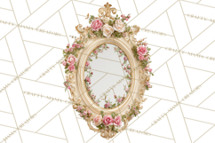 Rococo Christmas Clipart PNG, Pink and Gold Holiday Decor Product Image 5