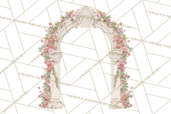 Rococo Christmas Clipart PNG, Pink and Gold Holiday Decor Product Image 2